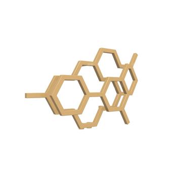 Grzejnik drabinkowy TERMA HEX, podłączenie YL, wym. 422 x 711 mm, kolor złoty połysk