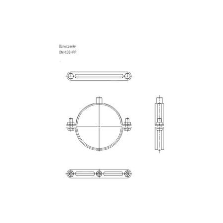 DN-133-PP Obejma masywna DN 133 (128-136mm)