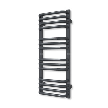 Grzejnik elektryczny TERMA ALEX 760 x 300 mm, kolor metaliczny szary, moc 300 W, podłączenie E8, kabel spiralny z wtyczką