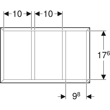 Geberit Smyle Square Wkład do szuflady, podział w kształcie litery H, do szuflady dolnej, B32.3cm, H9.8cm, T20cm, lava