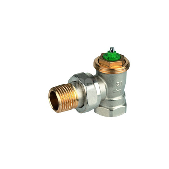 Zawór termostatyczny, kątowy, wkładka LX, 1/2", gwint wewnętrzny, ze złączką do grzejnika z uszczelnieniem metal-metal