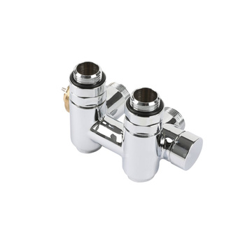 Zawór termostatyczny kątowy 50 oś zintegrowany z trójnikiem CYLINDER, Prawy, GZ1/2"-GW1/2"-GZ24-19, chrom (V1151-01BSX)