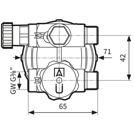 Filtr olejowy AFRISO R500St jednorurowy z powrotem fi 3/8'' x 3/8'' GW x GZ, z wkładem stalowym, maks. przepływ 250 l/h