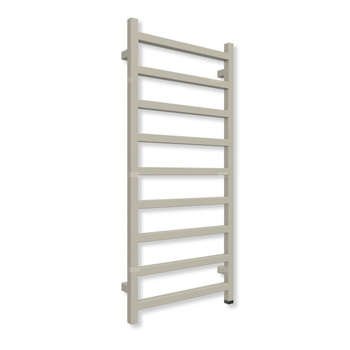 Grzejnik elektryczny TERMA SIMPLE ONE 1080 x 500 mm, kolor szary beżowy RAL7006, moc 400 W, podłączenie E8, kabel prosty bez wtyczki biały