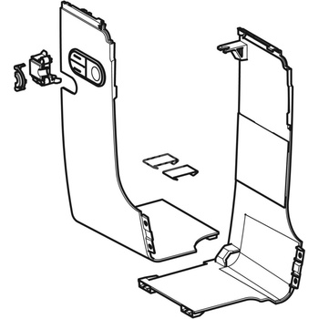 Zestaw wypełnienia przycisku uniwersalnego z boku, do zewnętrznego przyłącza wody, do Geberit AquaClean Mera: Chrom błyszczący