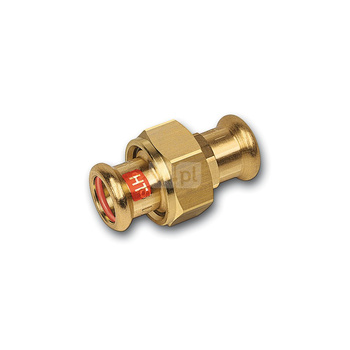 Śrubunek SANHA Press Solar trzyczęściowy, miedź, 15 mm (zw x zw)