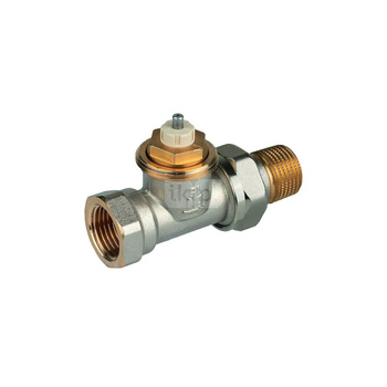 Zawór termostatyczny, prosty, wkładka SX, 3/8", gwint wewnętrzny, ze złączką do grzejnika z uszczelnieniem metal-metal