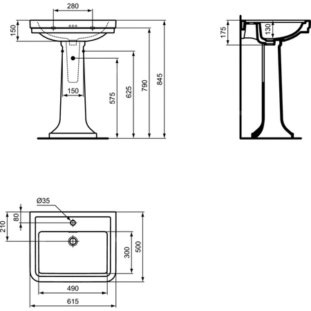 CALLA UMYWALKA 61.5X50 1TH OF WHT