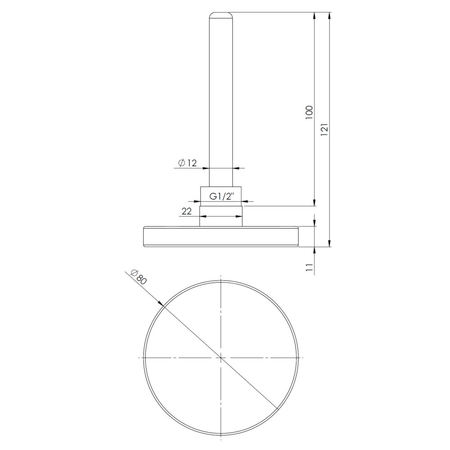 Termometr bimetaliczny AFRISO BiTh fi 63 mm 0…120'C tuleja 100 mm połączenie ax