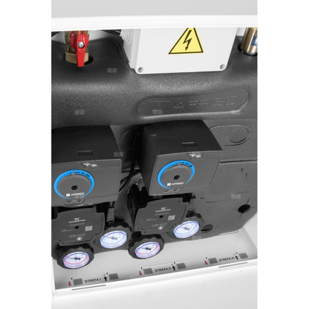 Grupa pompowa AFRISO PrimoBox AZB 455 GZ x GW 3/4'' x 3/4'', z zaworem mieszającym, z izolacją, z siłownikiem arm 141