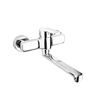 Bateria umywalkowa ścienna KFA Armatura SELEN, chrom, montaż natynkowa