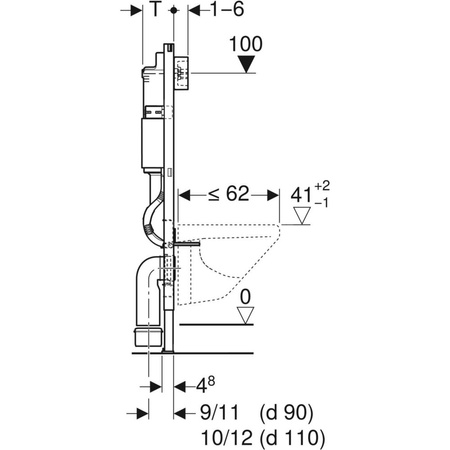 Stelaż podtynkowy do WC GEBERIT Duofix Basic, Delta, 1120 x 500 x 120 mm, regulowana wysokość, ze spłuczką