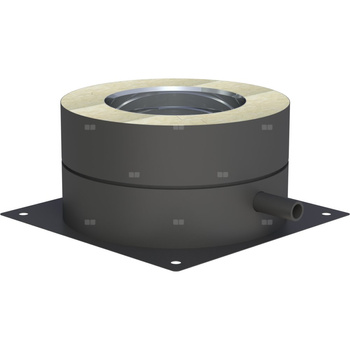 Płyta fundamentowa fi 180mm z odpływem skroplin w bok lakierowana na czarno w bok lakierowana na czarno