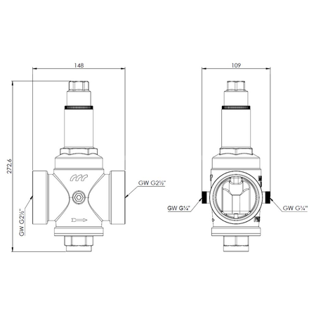 Regulator ciśnienia wody AFRISO BPR, GW 2 1/2''