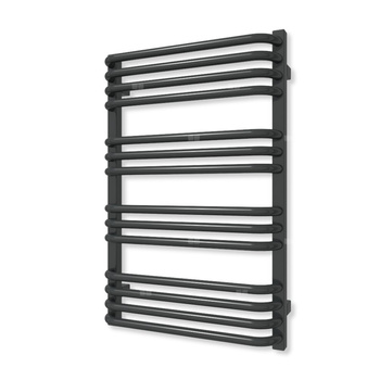 Grzejnik elektryczny TERMA ALEX 760 x 500 mm, kolor czarny jak kruk soft, moc 400 W, podłączenie E1, kabel spiralny z wtyczką czarny