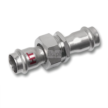 Śrubunek SANHA NiroSan Press Industry trzyczęściowy, stal nierdzewna, 54 mm (zw x zw)