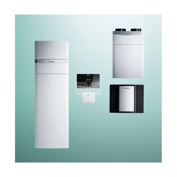 Pakiet systemowy OZE - Pompa ciepła gruntowa solanka-woda VAILLANT VWF 58/4 flexoCOMPACT 5.3 kW 400 V + Rekuperator recoVAIR VAR 360/4 + Regulator sensoCOMFORT VRC 720 + Moduł kaskadowy VR 32/3 + Moduł chłodzenia pasywnego VWZ NC 11/4 + Moduł komunikacji