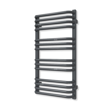 Grzejnik elektryczny TERMA ALEX 760 x 400 mm, kolor szterling, moc 300 W, podłączenie E1, kabel spiralny z wtyczką czarny