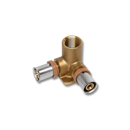 Trójnik SANHA 3fit Press mosiądz 20 mm x 1/2'' x 20 mm (zw x GW x zw)