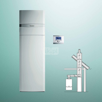 Pakiet - Kocioł gazowy dwufunkcyjny VAILLANT ecoCOMPACT VSC 206/4-5 90 kondensacyjny stojący  4.3 -21.5kW + Regulator multiMATIC 700 + Zestaw powietrzno-spalinowy szachtowy