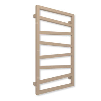 Grzejnik elektryczny TERMA ZIGZAG 830 x 500 mm, kolor kwarc, moc 300 W, podłączenie E8, kabel spiralny z wtyczką srebrzysty