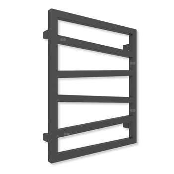 Grzejnik elektryczny TERMA ZIGZAG 600 x 500 mm, kolor heban, moc 300 W, podłączenie E8, kabel spiralny z wtyczką czarny