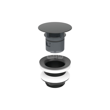 Pokrywa zaworu Geberit do zaworu zestawu odpływowego ze swobodną wylewką: Czarny mat