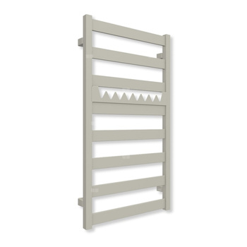 Grzejnik elektryczny TERMA VIVO 910 x 500 mm, kolor szary jedwabisty RAL7044, moc 400 W, podłączenie E1, kabel prosty bez wtyczki z maskownicą szary