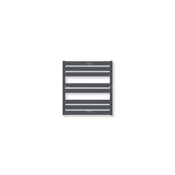 Grzejnik elektryczny TERMA WARP T 650 x 600 mm, kolor metaliczny szary, moc 400 W, podłączenie E1, kabel spiralny z wtyczką i włącznikiem on/off czarny