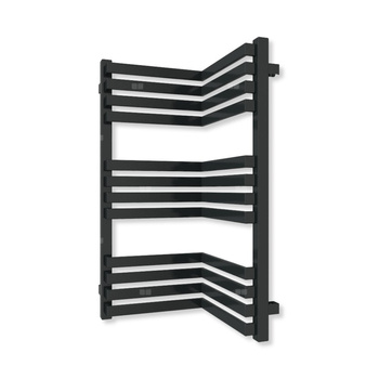 Grzejnik drabinkowy TERMA INCORNER, podłączenie P1, wym. 730 x 350 mm, kolor czarny jak kruk mat RAL9005 (farba), moc 415W