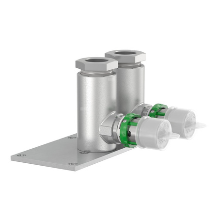 Podwójne podejście pod grzejnik 16x2 - 15mm h=53 rozst.=50