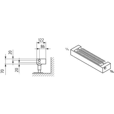 Kermi konwektor KNN22 140x122x1500 RAL 9016, 6 bar, z osłoną, podł. Uni