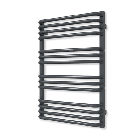 Grzejnik elektryczny TERMA ALEX 760 x 500 mm, kolor metaliczna czerń, moc 400 W, podłączenie E8, kabel spiralny z wtyczką