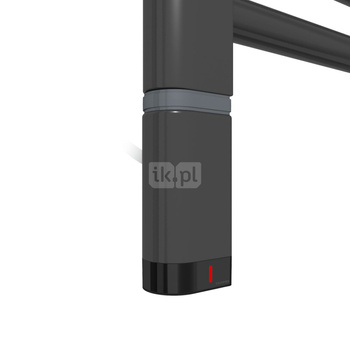 Grzałka TERMA One D30x40 Lewy, 400W \ Tuba, Heban, kabel sprialny z wtyczką [ srebrzysty, 2,5m, logo