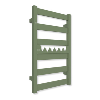 Grzejnik elektryczny TERMA VIVO 670 x 400 mm, kolor seledynowy groszkowy RAL6011, moc 200 W, podłączenie E8, kabel spiralny z wtyczką