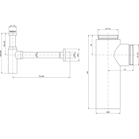SYFON UMYWALKOWY 1 1/4" 75MM SEAL