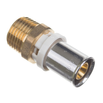 Złączka prosta zaprasowywana QIK, mosiądz, 75 mm x 2 1/2'' (złącze zaprasowywane x GZ)