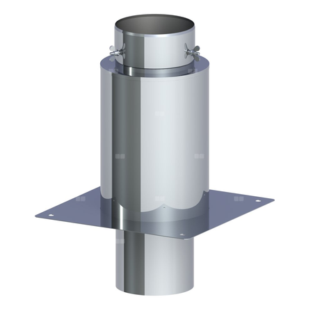 Izolowane przedłużenie komina dymowego fi 200mm z adapterem nasady grubość 1,0mm L=350mm