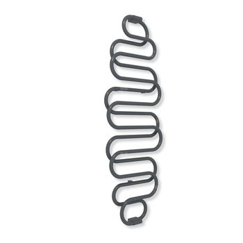 Grzejnik elektryczny TERMA PERŁA E 1760 x 600 mm, kolor metaliczna czerń, moc 455 W, podłączenie EX, kabel prosty bez wtyczki srebrzysty