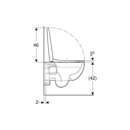Deska sedesowa Geberit Selnova, mocowanie od góry: Wolne opadanie=Tak, Zawiasy wypinane=Nie, Mocowanie=Od góry, Biały / Błyszczący