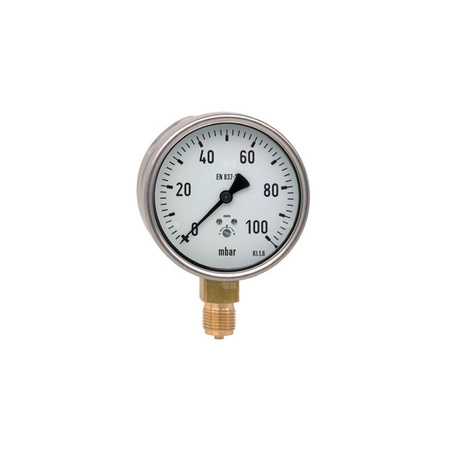 Manometr z rurką Bourdona WEBA M160-R 0-0,6 bar M20x1,5, kl. 1,6