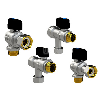 SENA Zestaw zaworów kulowych kątowych do kotłów GZ/GW/RN z filtrem i zaworem zwrotnym (150813 + 150814 + 150833 + 150834)