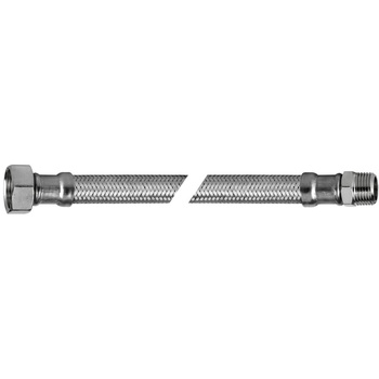 Wąż elastyczny przyłączeniowy QIK stal nierdzewna, 1/2'' x 8 mm x 1/2'', dł. 800 mm, GW x GZ z oplotem