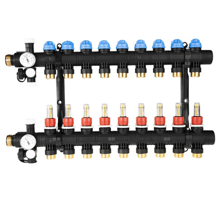Rozdzielacz do ogrzewania podłogowego AFRISO ProCalida EF1 9-obieg. poliamid GZ 1'' x euroconus 3/4''