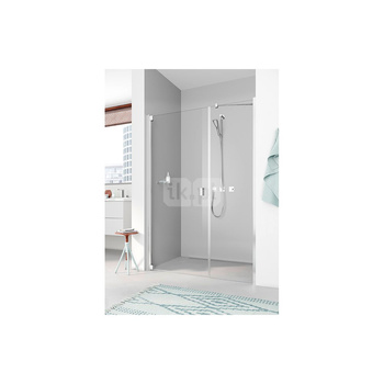 Kermi drzwi wahadłowe Raya 1OR 1100x 2000 BV: 1068-1108 srebro wysoki połysk, szkło ESG przezroczyste z Clean