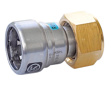 Półśrubunek SANHA Heavy Steel Press redukcja Dwuczęściowy, stal, 1/2'' x 3/4'' (zw x GW)