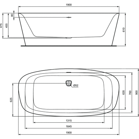 DEA WANNA WOLNOS 190X90 SILK WHITE/BLACK