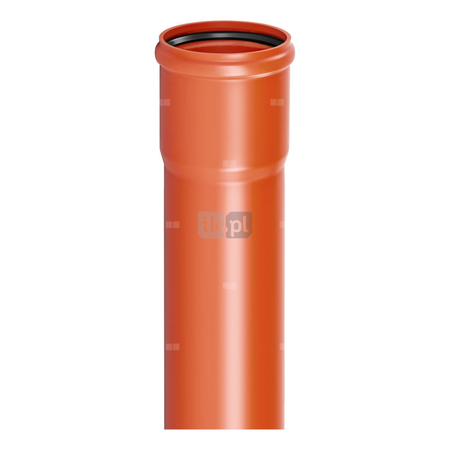 Rura kanalizacyjna zewnętrzna pvc-u MAGNAPLAST KGEL 160 x 3000 x 4.7 z kielichem wydłużonym lita pomarańczowa, klasa C - SN 8