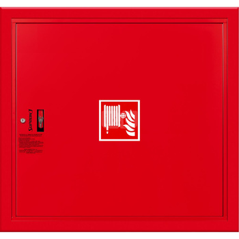 Hydrant DN 33 wnękowy, wąż 30 m, ocynk fasada, zamek patent, RAL 3000