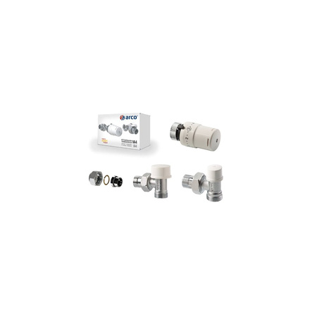 TEIDE TERMO PLUS zestaw zaworów kątowych do rur miedzianych, głowica termostatyczna M28 (501215+880030+507255+C4380)